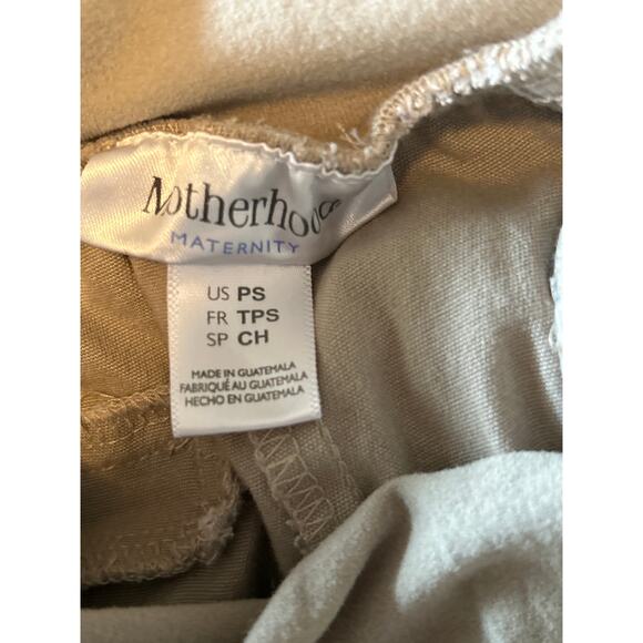 GUC Motherhood Maternity Tan Maternity Pants Front Stretch Panel Pockets Size PS - Picture 3 of 4